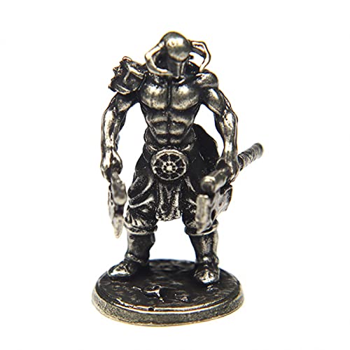 Cupronickel Warriors of Chaos Samurai Modelo Antiguo Soldado de Metal Modelo Estatua Escritorio Juguete decoración decoración té Mascota Regalo