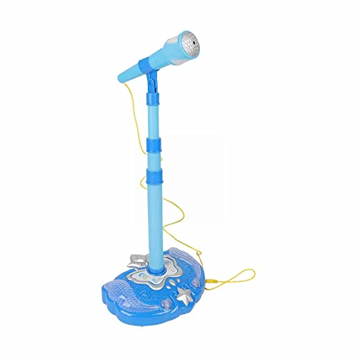 CUTeFiorino Marco de conteo de karaoke para niños, micrófono de pie, juego de juego con reproductor de MP3 integrado, altavoz, altura regulable, compatible con bucles de motor (B, talla única)