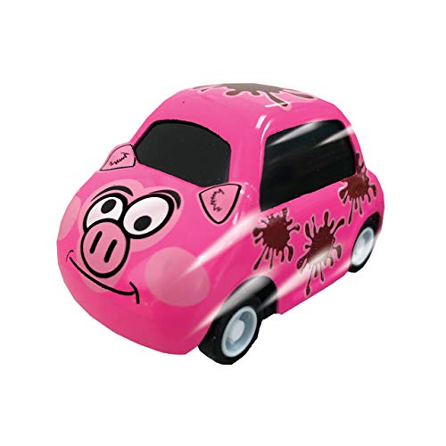 Cutie Critters - Cerdito de Deluxebase. Coche con Movimiento por Retroceso para niños. Coche de Juguete con Forma de Animal de Granja, es un fantástico Regalo con diseño de Cerdito