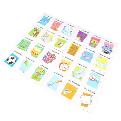 CUTULAMO Juego de Mesa de Adivinanzas con Imágenes, Reglas Simples Juego de Mesa What Am I Diferentes Diseños de Cartas para Niños para Fiestas