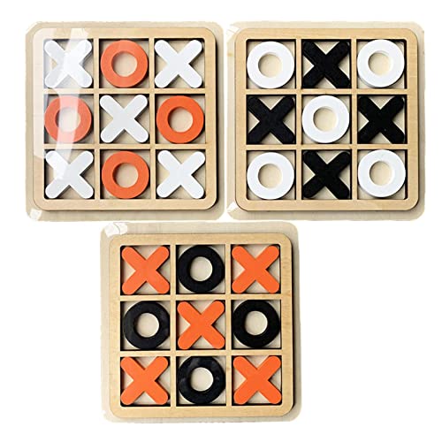 Cyhamse Juego Tic TAC Toe, Mini Mesa Madera Competitiva X & O Blocks, Artesanía Clásico Madera para El Hogar Los Niños, Puzzles Estrategia para Niños para Adultos