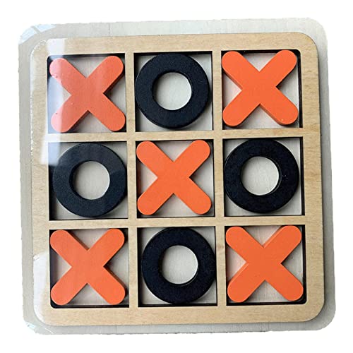 Cyhamse Juego Tic TAC Toe, Mini Mesa Madera Competitiva X & O Blocks, Artesanía Clásico Madera para El Hogar Los Niños, Puzzles Estrategia para Niños para Adultos