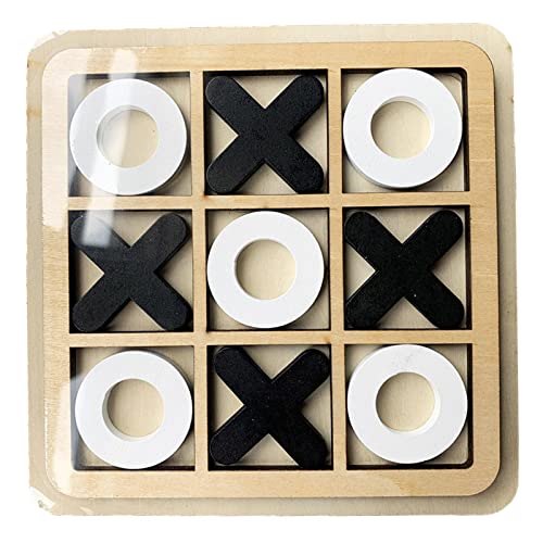 Cyhamse Juego Tic TAC Toe, Mini Mesa Madera Competitiva X & O Blocks, Artesanía Clásico Madera para El Hogar Los Niños, Puzzles Estrategia para Niños para Adultos