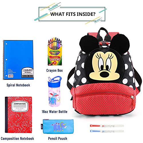 CYSJ Mochilas Escolares, Mochila 3D Minnie Mickey Mouse, Mochila Escolar para Niños, Mochila de Gran Capacidad,Mochila de Viaje para Deportes al Aire Libre, Regalo de Cumpleaños para Niños