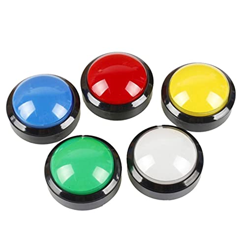 CZKE Botón Arcade 5 Colores DIRIGIÓ Lámpara de luz 6 0MM Convexity Big Redondo Arcade Videojuego Player Pulsador Interruptor de botón (Color : Green)