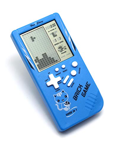 CZT Nueva Consola de Juegos de Ladrillos de Pantalla Grande 9999 en 1 Tanque/Carreras/Disparos / Whac-A-Mole/Juego de Bolsillo Rompecabezas de Ocio dificultad y Velocidad Ajustables (Azul)