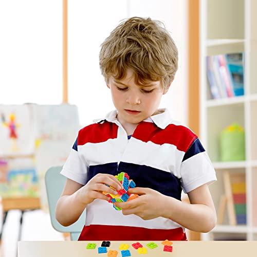 D-FantiX Building Blocks Brick 3x3x3 High Speed Cube Toy, Build-On Brick 3D Cube, Handheld Brain Teaser Puzzle Gift, Kids Adult Educational Building Cube Game (Incluye Separador de Ladrillos)