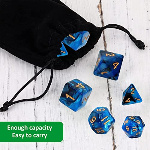 Dados poliédricos, 7 Unidades DND Dice, Juego de Dados poliédricos, Juego de Dados D&D con Bolsa Negra, Dados de Juego de polígonos, MTG RPG D&D D20, D12, D10, D%, D8, D6, D4, DND D20