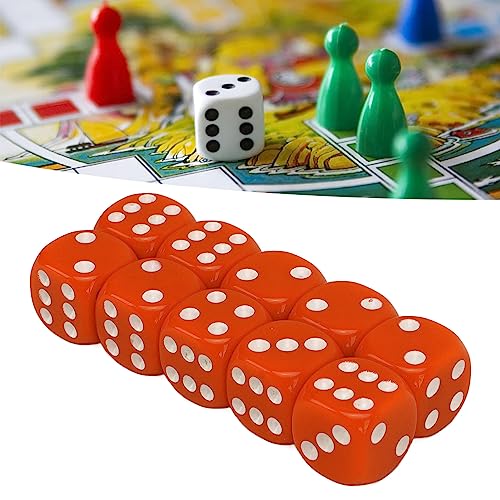 Dados,Juego De Dados De Plástico Portátil De 30 Piezas Esquina Redonda Dados De 6 Caras Esquina Redonda Con Puntos Numéricos Blancos Juego De Fiesta De Navidad Dados Livianos, Dados Para Jueg(Naranja)