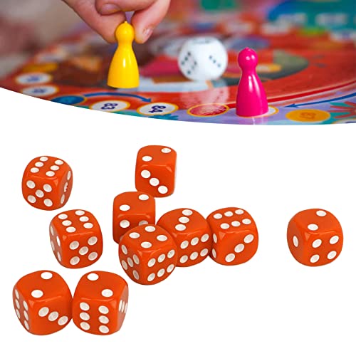 Dados,Juego De Dados De Plástico Portátil De 30 Piezas Esquina Redonda Dados De 6 Caras Esquina Redonda Con Puntos Numéricos Blancos Juego De Fiesta De Navidad Dados Livianos, Dados Para Jueg(Naranja)