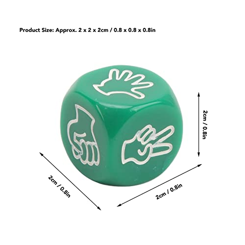 Dados,Juego De Dados Portátiles De 10 Piezas, Dados De Plástico De Color Sólido De 6 Caras, Impermeables Con Figuras De Dedos, Reunión Familiar Navideña, Juego De Adivinanzas, Dados De 2 Cm(Verde)