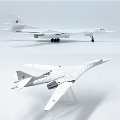 DAGIJIRD Modelos de avión de metal a escala 1/200 Russian Tupolev Tu160 Blackjack Strategic Bomber Fighter Avión con soporte de exhibición