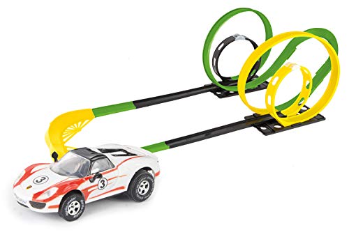 Darda- Porsche Mission, Pista Aprox. 6,90 Metros, ferrocarril con 4 bucles, 1 Curva empinada y 1, Juego de Coche de Carreras para niños a Partir de 5 años, Color Loops (SiMM Spielwaren GmbH 50255)