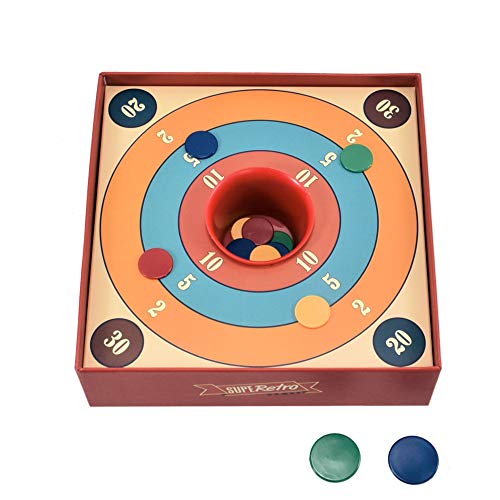 D.A.Y. Republic Juego de mesa tradicional Tiddlywinks Old Classic Family Retro Skill Tiddly Winks Nostálgico juego de mesa 2-4 jugadores