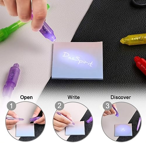 DazSpirit 14Piezas boligrafo de Tinta Invisible Y mágico de luz UV para mensajes secretos y fiestas Noticias Regalos Sencillas mágicas