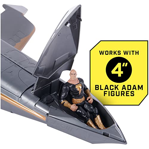 DC Comics, Hawk Cruiser Patrol, Incluye Figuras de acción de Black Adam y Hawkman, más de 40 cm de Ancho, Primera edición, Juguetes para niños de superhéroes, para niños y niñas a Partir de 4 años