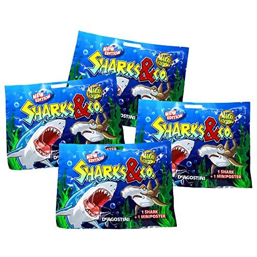 DeAgostini Sharks & Co. Serie 2 Maxxi Edition - Figura coleccionable de tiburón (4 bolsas)