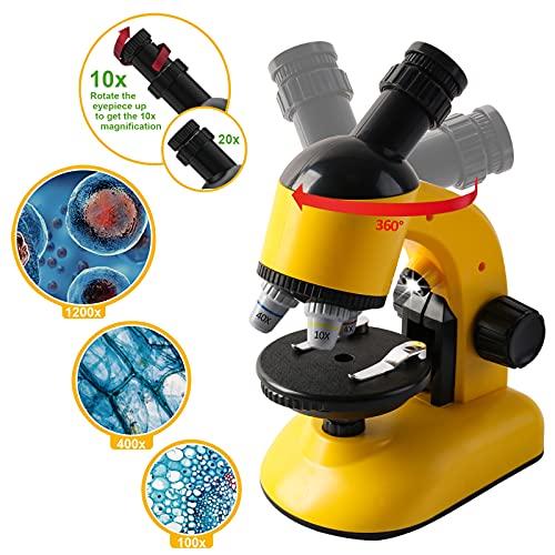 deAO Juego Científico 2 en 1 con Microscopio y Telescopio para los apasionados de Exploración y Astronomía.