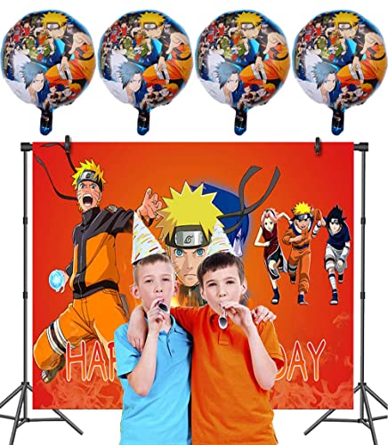 Decoracion Cumpleaños Naruto Globos Fiestas Cumpleaños Naruto Telón de Fondo Fotografía Cumpleaños Naruto Fondo Fotográfico Cumpleaños Naruto Globos de Papel de Aluminio Naruto Globos de Fiesta