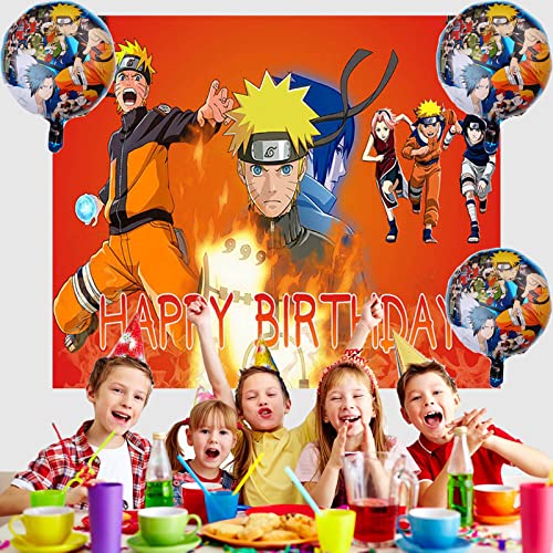 Decoracion Cumpleaños Naruto Globos Fiestas Cumpleaños Naruto Telón de Fondo Fotografía Cumpleaños Naruto Fondo Fotográfico Cumpleaños Naruto Globos de Papel de Aluminio Naruto Globos de Fiesta