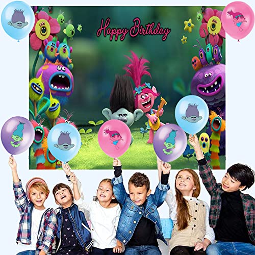 Decoracion Cumpleaños Trolls Globos Fiestas Cumpleaños Trolls Telón de Fondo Fotografía Cumpleaños Trolls Fondo Fotográfico Cumpleaños Trolls Globos de Fiesta Trolls Decoraciones de Fiesta Cumpleaños