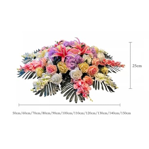 Decoración de piezas centrales redondas Hotel Dining Table Large Round Table Flower Decoration Circular Turntable Simulated Silk Artificial Flower Decoration Middle Dining Table Mesa Central decorativ