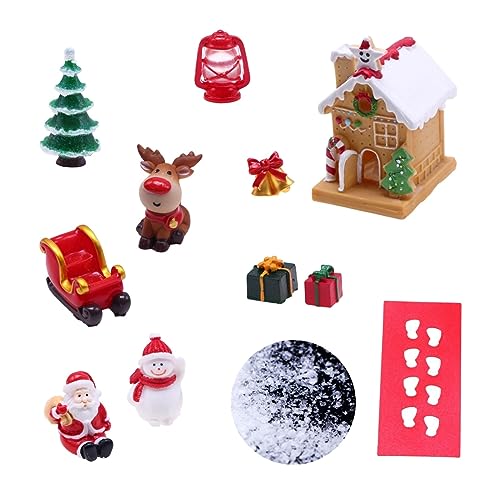 Decoración navideña para casa de muñecas en miniatura, accesorios para casa de muñecas, puertas de luz, mini casas de Navidad, miniatura, modelos de escenas, carpetas de juegos de rol (rojo, talla