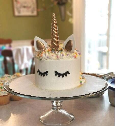 Decoración para tarta para gsh-unicorn, reutilizable Unicorn Horn, orejas y juego de decoración de tartas, pestañas valor para el bebé ducha, boda y fiesta de cumpleaños #2