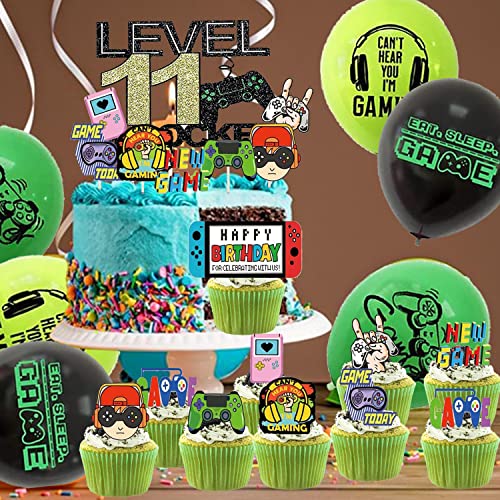 Decoración Tarta Gamer, videojuego para cumpleaños, Videojuegos con Globos, controladores de juegos Suministros de temáticos, Videojuego Cake Topper, Artículos de Fiestas Para Fanáticos de Juegos