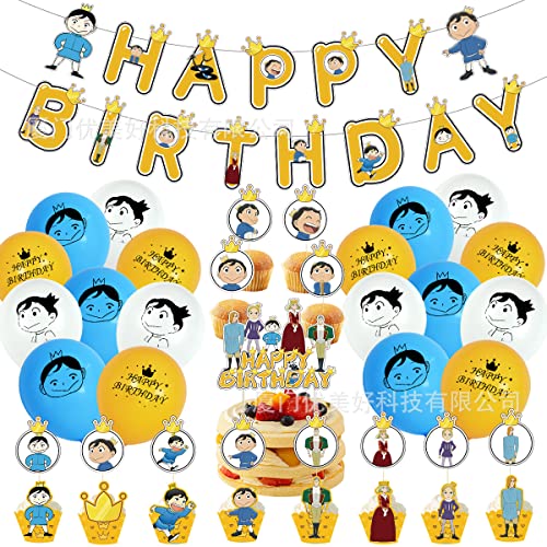 Decoraciones Temáticas de Cumpleaños, BESTZY 40 King Ranking Set Decoraciones Fiesta, Pancartas/Globo/Cupcake Toppers/Borde de la Torta, para King Ranking Fiesta Temática por Infantil