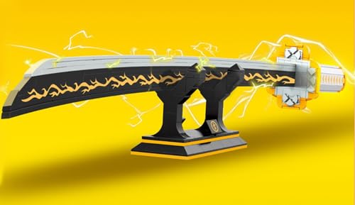 Demon Slayer Samurai Sword Cosplay Animes Zenitsu Katana,Bloques de Construcción Decoración para Adultos y Niños con Soporte de Vaina,Compatible con Lego A