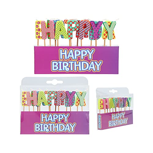 Depesche 11556-001 11556-001 - Juego de velas de cumpleaños con diseño de letras multicolor