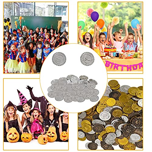 Dequate Treasure Hunt Fake Coin - 100 Piezas Pirate Treasure Hunt Monedas Juguetes, Kids PP Pirate Coins para Jugar Favor Party Supplies, Treasure Hunt Game