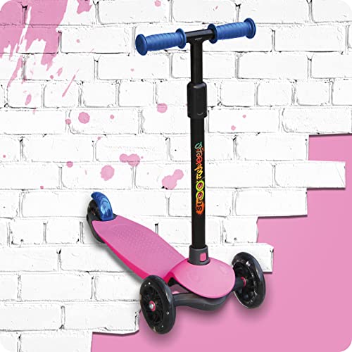 DEQUBE- Patinete Infantil 3 Ruedas Ajustable- Patinete con Ruedas LED y Freno Trasero- Plegable y fácil de Transportar. Ultraligero y Seguro. Para niños de 2 a 7 años. Color Rosa (914D00018)…