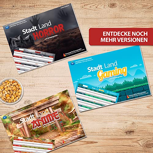 Der Krämer Ciudad País Gaming (DIN A4) – Bloc de juegos | Juego de fiesta | Idea de regalo | Ciudad