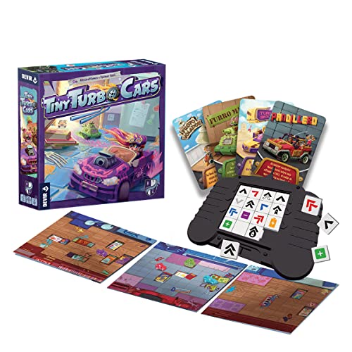 Devir - Tiny Turbo Cars, Juego de Mesa de Carreras, Juego de Mesa Divertido, Juego de Mesa 10 años (BGTTCSP)