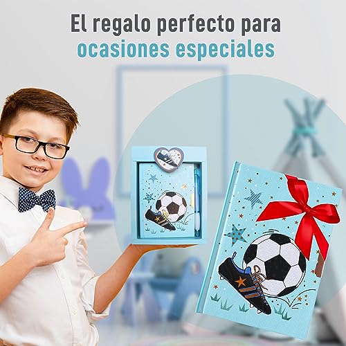 Diario Secreto Niño con Candado - Diario Personal Niño con Bolígrafo - Regalos para Niños de 4 a 10 Años Cumpleaños Comunión - Cuaderno A5 y Diario de Viaje y Vacaciones en Verano Primaria