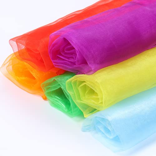 Dimoxii Pañuelos de Colores para Malabares Pañuelos de Baile Multicolor Pañuelos Colores para Niños Chicas Fiestas Infantiles y Juegos Malabares (20 Piezas en 10 Colores)