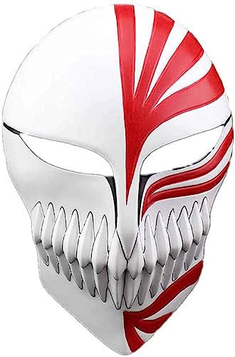 dinghuizi Disfraz de Halloween Fiesta Anime Death Bleach Resina Máscara Kurosaki Cosplay Máscara Decoración Regalo Talla única-Rojo-Talla única,Onecolor-OneSize