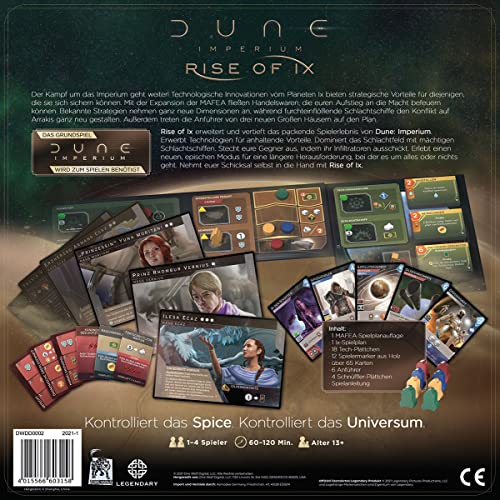 Dire Wolf Digital | Dune: Imperium – Rise of IX | Ampliación | Juego de conocedores | Juego de Estrategia | 1-4 Jugadores | A Partir de 13+ años | 60-120 Minutos | alemán