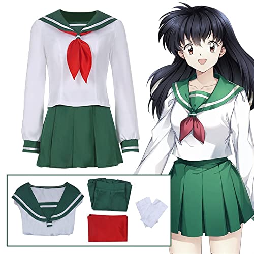 Disfraz de Cosplay de Anime inu-yasha hi-gurashi ka-gome, uniforme de escuela secundaria japonesa, vestido elegante de marinero for Halloween (Color : A, Size : S)