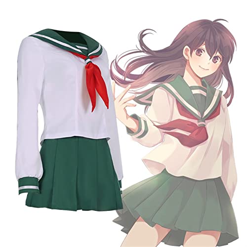 Disfraz de Cosplay de Anime inu-yasha hi-gurashi ka-gome, uniforme de escuela secundaria japonesa, vestido elegante de marinero for Halloween (Color : A, Size : S)