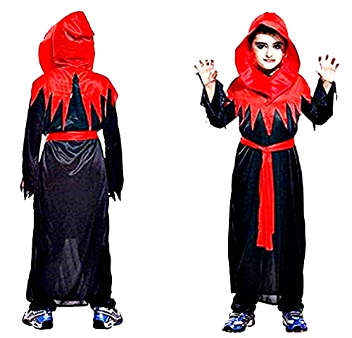 Disfraz de ministro gótico - diablo - disfraz - carnaval - halloween - secta - color negro - niño - talla m - 4-6 años - idea de regalo para cumpleaños