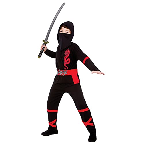 Disfraz de ninja para niños negro/rojo Age 11-13, Childs -> Age 11-13 Negro/Rojo