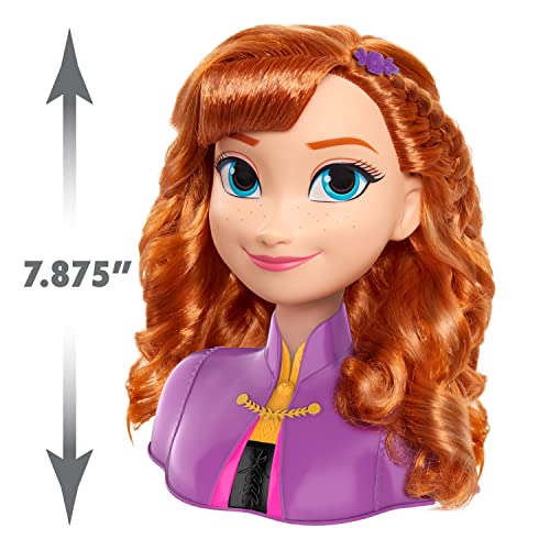 Disney Frozen 2 Cabeza para peinar con la Cara de Anna, 14 Piezas