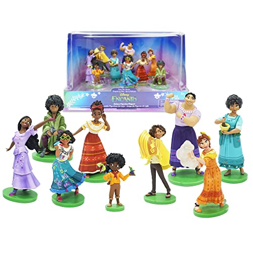 Disney Store Colección de figuritas de Lujo de Encanto, Contiene Nueve Unidades, Figuras detalladas de Encanto Que Incluyen a Mirabel, Dolores, Camilo, Bruno, Antonio, Luisa, Isabela, Julieta y Pepa.