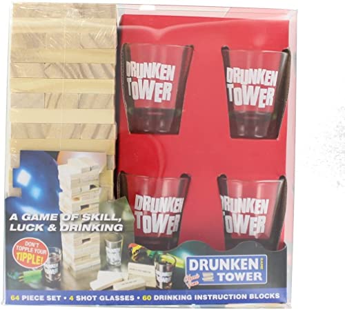 DIVCHI Drunken Tower Beber Juego, fiesta o regalo de noche de juego para adultos: toma una pieza y prueba tus habilidades de torre