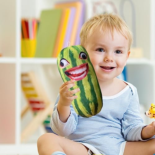 Divertido Peluche con Tira Sandía Parlante - Repite Lo Que Dices - Mimic Toy Plushies Grabadora Voz Interactiva para Niños Y Adultos, Peluche Melón Vercon Expresión