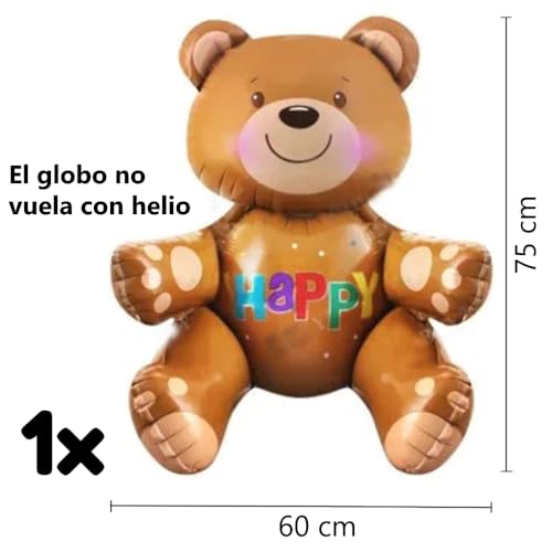 DIWULI Juego de Globos de Oso Grande, Globo de Número 1 XL, Globo de Oso XL, Globo de Lámina de Feliz Cumpleaños, 1º Cumpleaños de Niño y Niña, Decoración de Fiesta Temática, Decoración