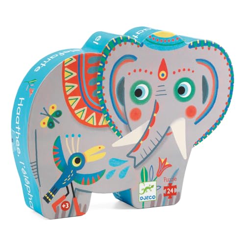 Djeco - Puzzle Silhouette - Elefante D Asia